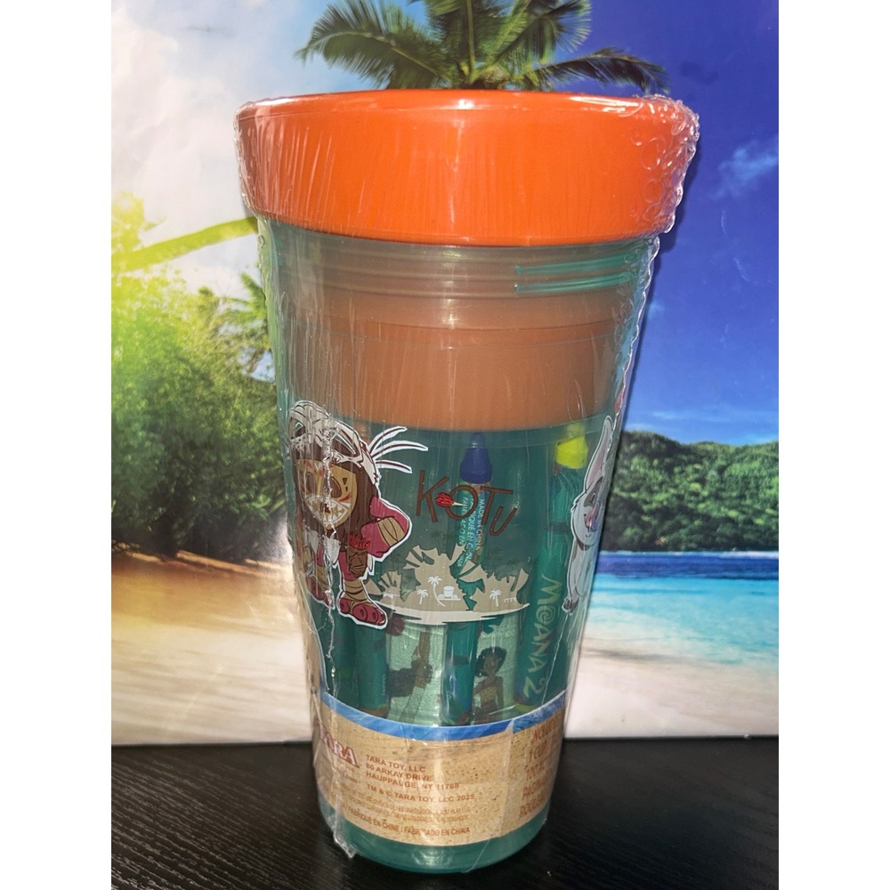 Disney Moana 2 Travel Activities Cup Set with Stickers and Crayons New